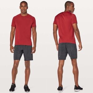 Lululemon T.H.E. Short 9"‎ *Linerless Grid Lines Deep Coal Black Size Large